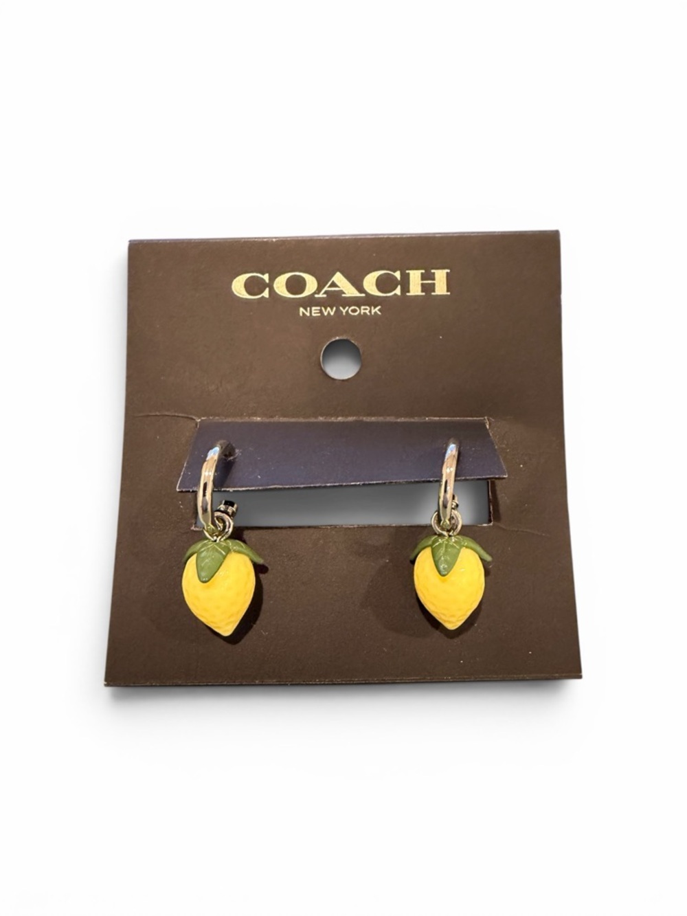 🍋 Coach Lemon Drop Earrings NWT  🍋